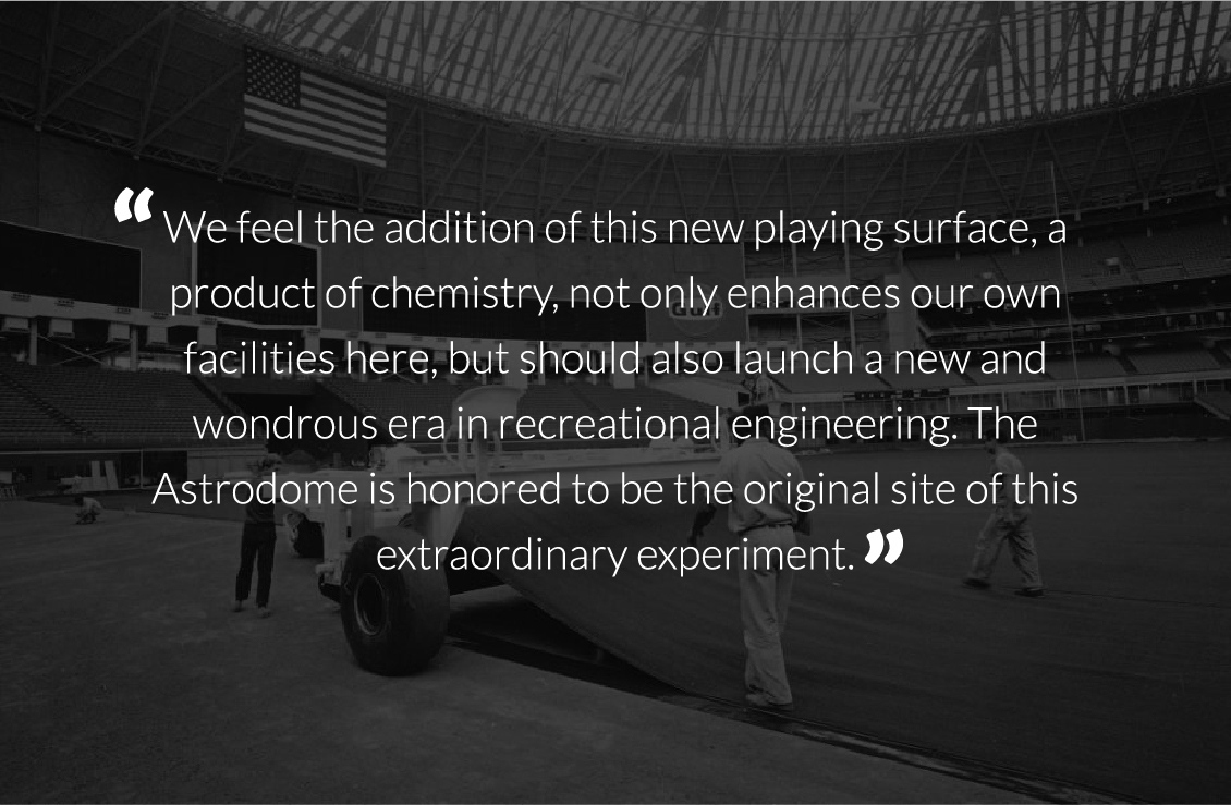 The Dallas Astrodome is an important place in the history of artificial grass -- it represents the first large-scale use of astroturf
