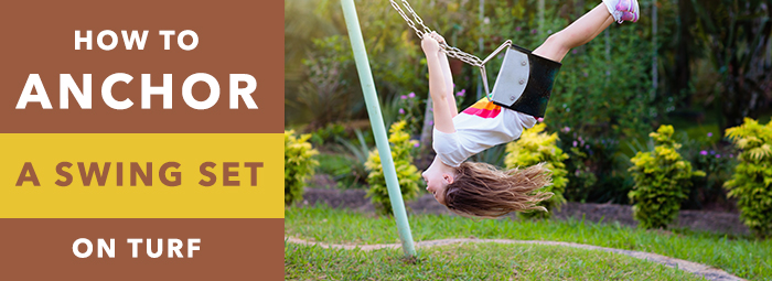 swing set on artificial grass