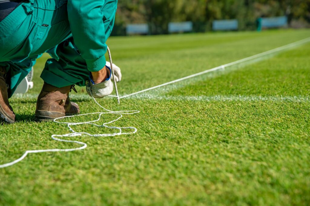 Measure and Mark the Lines Before You Start Painting the Turf