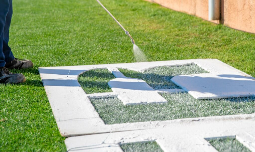 How do They Paint Logos on Turf Sports Fields? - turffactorydirect.com