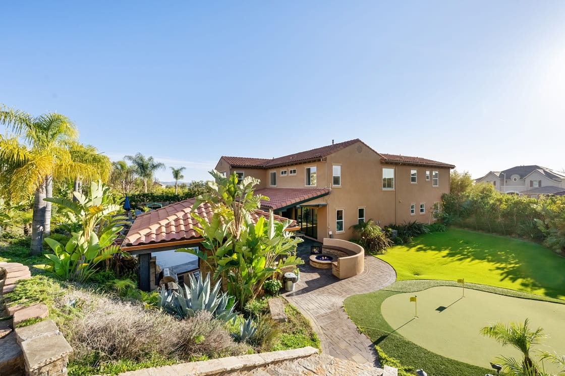 backyards with putting greens patio integrated design style